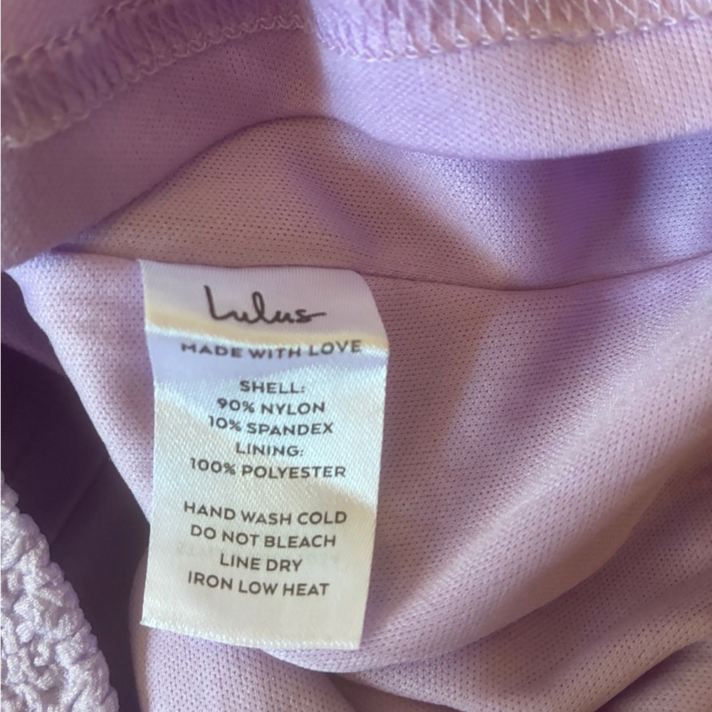 Lulus Lilac Textured Spaghetti Strap Mini Dress Size M - Picture 6 of 7